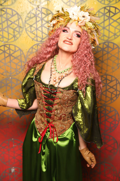 Elizabeth Corset in Antiquity Floral -  Bonfires, Blessings, and Blooms Collection