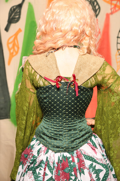 Petite Aurora Corset in Kale Diamond *contrasting straps* - Nimble Thimble Collection