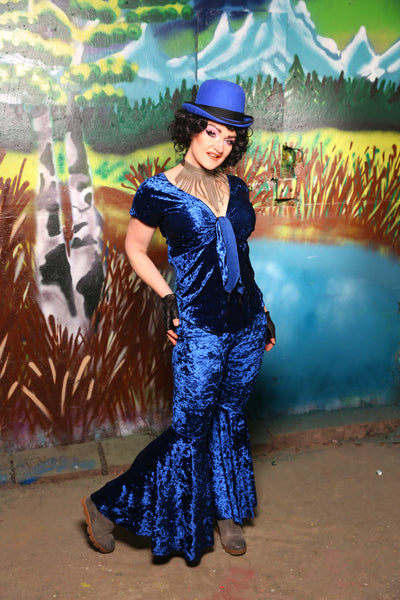 Bell Bottoms in Crushed Sapphire Velvet #04 - The Bells & Whistles Collection