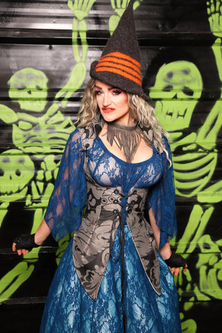 Artemis Underbust in Charcoal Blooms - Spooky Saturday Part 7