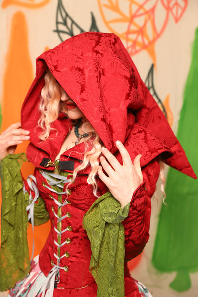 Traveler’s Hood in Scarlet Medallion - Nimble Thimble Collection