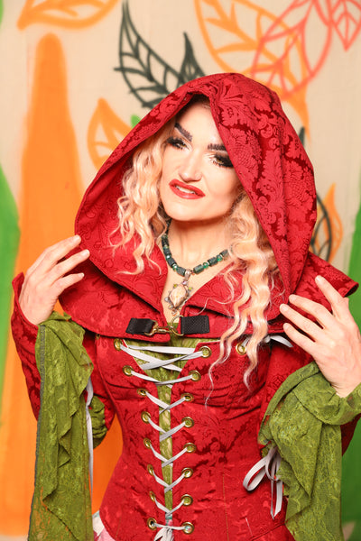 Traveler’s Hood in Scarlet Medallion - Nimble Thimble Collection