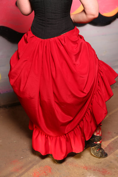 Swoon Skirt w/ Ruffle in Bright Red #30 - The Ruby Gloom Collection