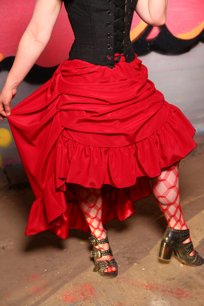 Swoon Skirt w/ Ruffle in Bright Red #30 - The Ruby Gloom Collection