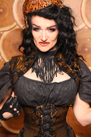 24. Sgt Pepper Vest in Black and Gold Medallion - The Darling Starling Collection