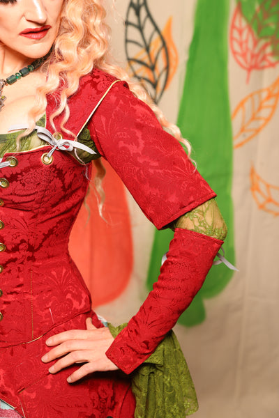 Detachable Elbow Sleeves in Scarlet Medallion - Nimble Thimble Collection