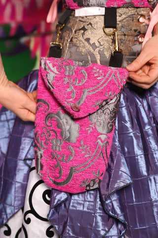 Set of Utility Pockets in Pink & Silver Medallion - The Dragon Fruit Diva Collection