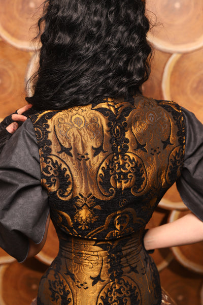 24. Sgt Pepper Vest in Black and Gold Medallion - The Darling Starling Collection