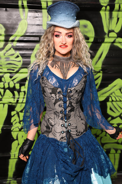 Marie Overbust in Charcoal Blooms - Spooky Saturday Part 7