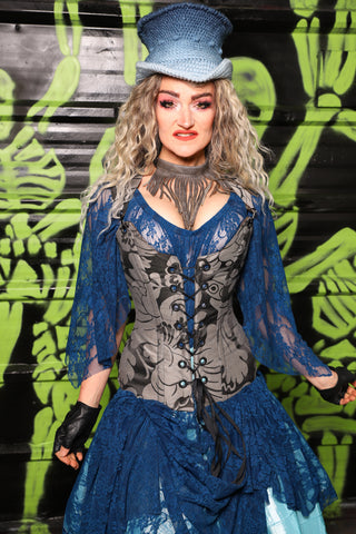 Marie Overbust in Charcoal Blooms - Spooky Saturday Part 7