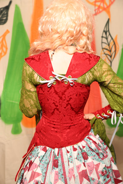 Petite Aurora Corset in Scarlet Medallion - Nimble Thimble Collection