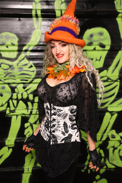 *2 Variants! FULL & Petite Wench* in Black Damask Jacquard w/front panels in Spell Book Witch - Spooky Saturday Part 8