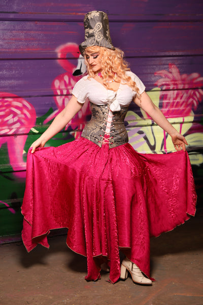 Drop Waist Fairy Skirt in Crushed Hot Pink - The Dragon Fruit Diva Collection
