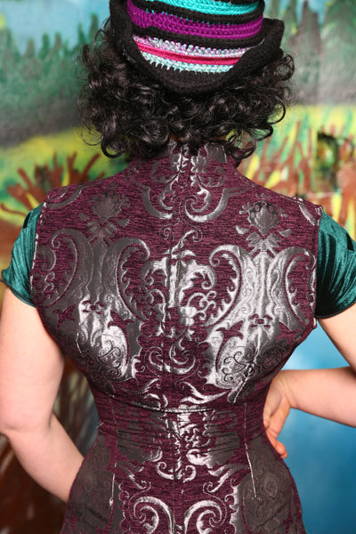 Sgt Pepper Vest in Plum & Silver Medallion #36 - The Bells & Whistle Collection