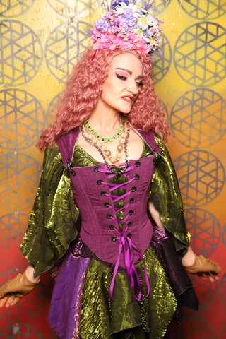 15. Elizabeth Corset in Byzantine Heather -  Bonfires, Blessings, and Blooms Collection