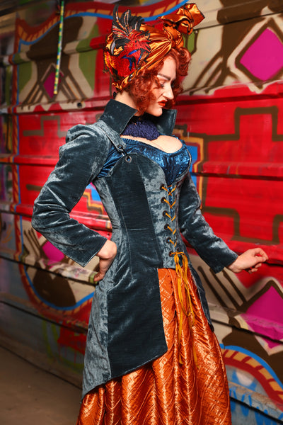 10. Detachable Long Sleeves in Canon Beach Velvet - The Magic Carpet Ride Collection