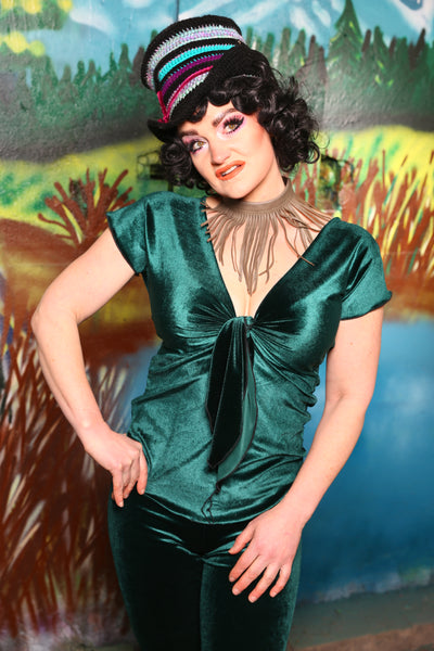 Knotty Blouse in Emerald Velvet #22 - The Bells & Whistles Collection