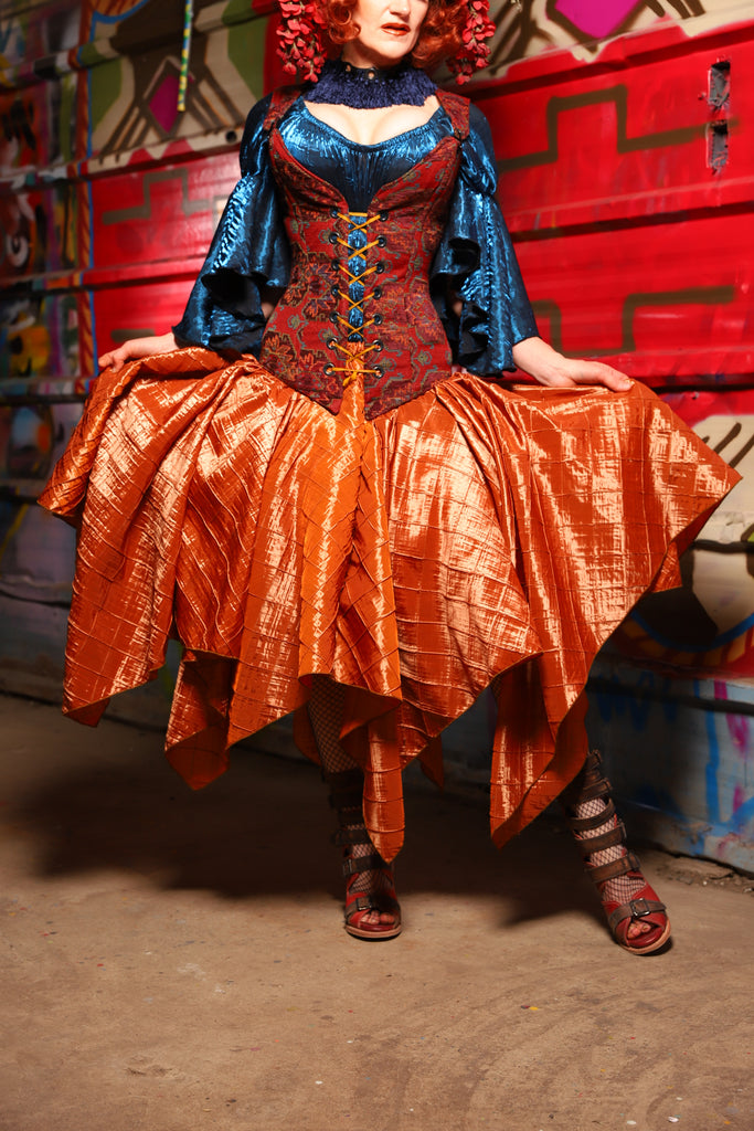 11. Fairy Skirt in Shiny New Pumpkin Pintuck - The Magic Carpet Ride Collection