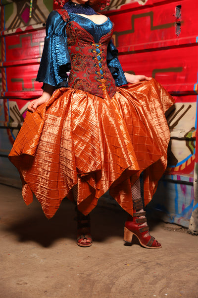 11. Fairy Skirt in Shiny New Pumpkin Pintuck - The Magic Carpet Ride Collection