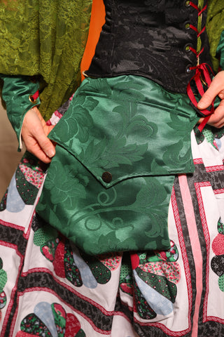 Huge Bleeping Hip Pouch in Shamrock Damask - Nimble Thimble Collection