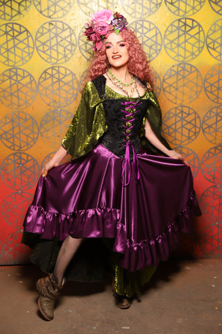 08. Crescent Skirt w/ruffle in Majesty Stretch Satin - Bonfires, Blessings, and Blooms Collection