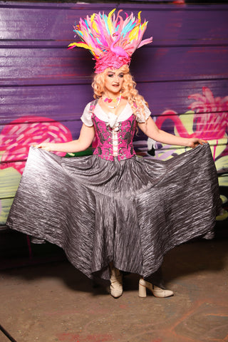 Drop Waist Fairy Skirt in Silver Ripple - The Dragon Fruit Diva Collection