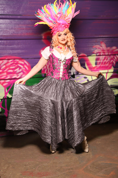 Drop Waist Fairy Skirt in Silver Ripple - The Dragon Fruit Diva Collection