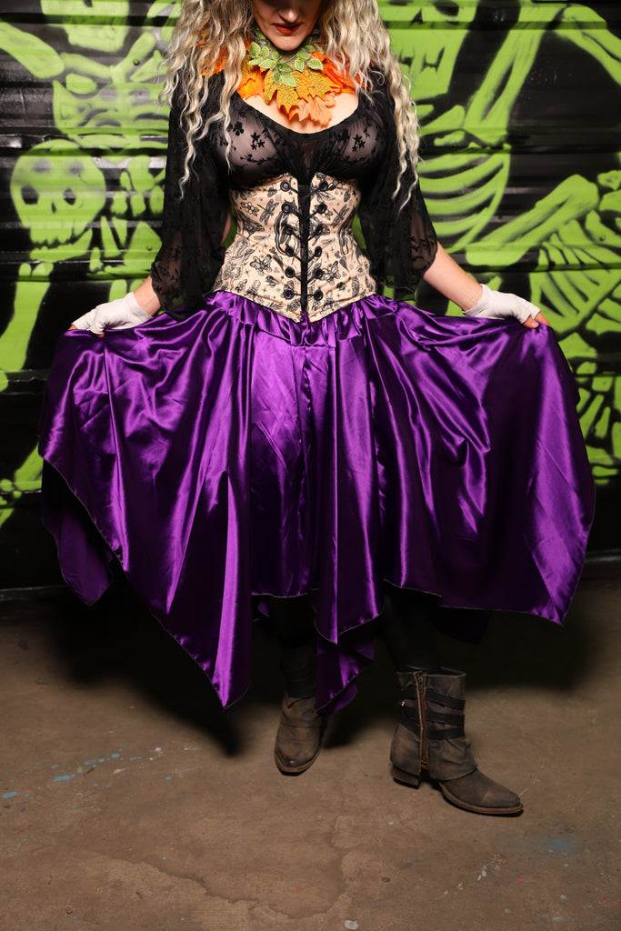 Fairy Skirt in Grape Stretch Satin - Spooky Saturday Part 8