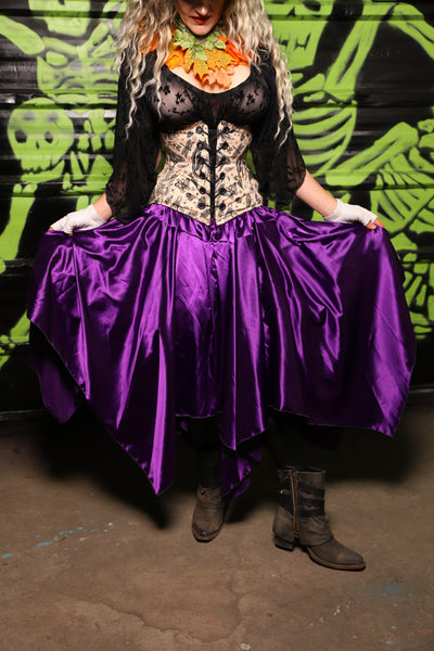 Fairy Skirt in Grape Stretch Satin - Spooky Saturday Part 8