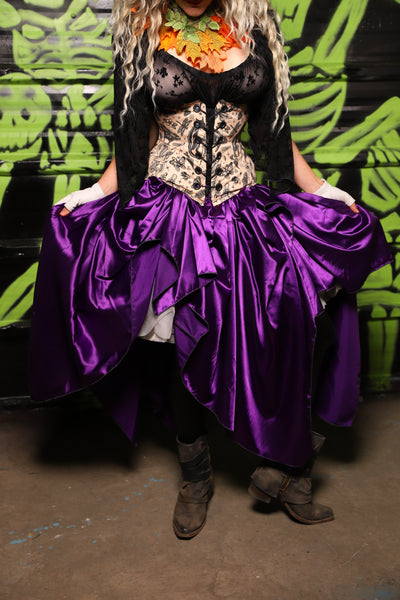 Fairy Skirt in Grape Stretch Satin - Spooky Saturday Part 8