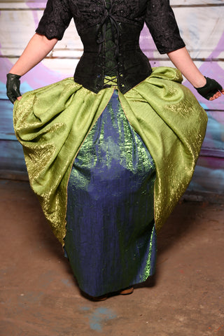 Split Front Overskirt in Citron Green Shimmer - The Ivy & Pine Collection
