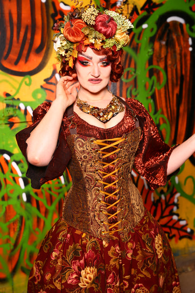 Aurora X Corset in "Literally Michelle's 2008 Couch" - The Ginger Snapped Collection