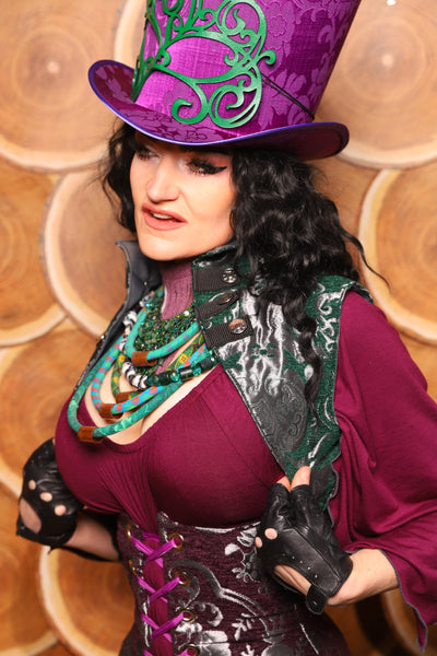 25. Sgt Pepper Vest in Emerald and Silver Medallion - The Darling Starling Collection