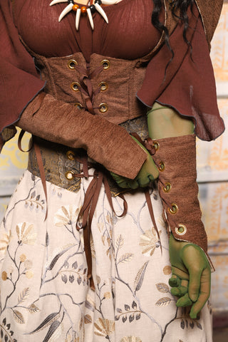 Set of Arm Bracers in Brown Heather - "The Onions & Ogres Collection"