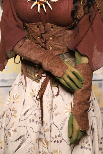 Set of Arm Bracers in Brown Heather - "The Onions & Ogres Collection"