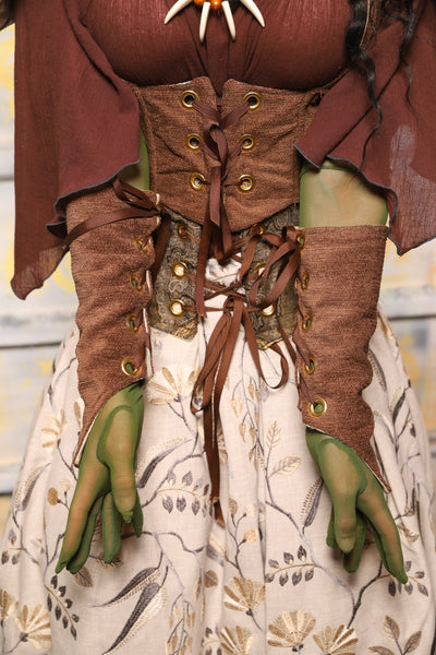 Set of Arm Bracers in Brown Heather - "The Onions & Ogres Collection"