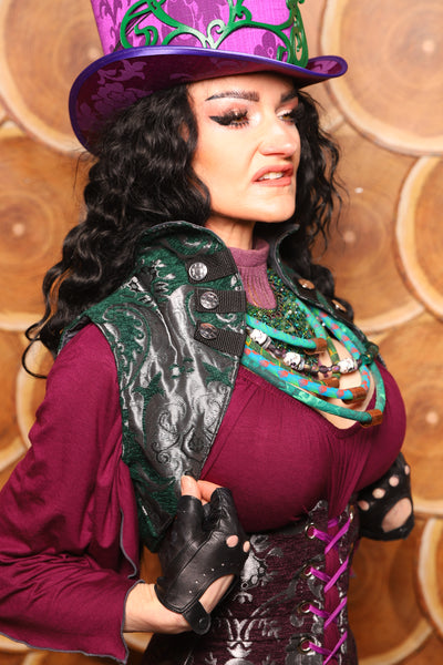 25. Sgt Pepper Vest in Emerald and Silver Medallion - The Darling Starling Collection