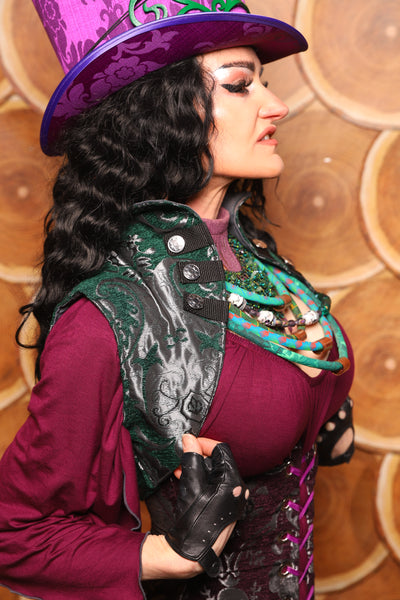 25. Sgt Pepper Vest in Emerald and Silver Medallion - The Darling Starling Collection