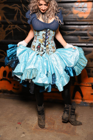 Mini Fairy Skirt in Clear Water Pintuck w/patchwork ruffle - Spooky Saturday Part 9