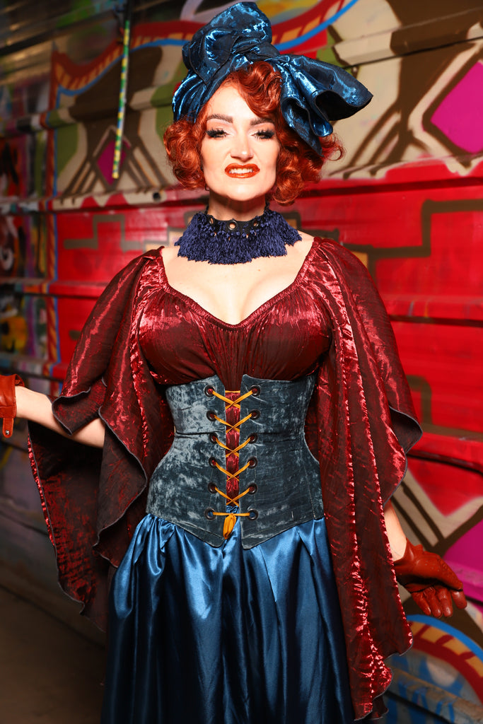 22. Petite Wench Underbust Corset in Canon Beach Velvet