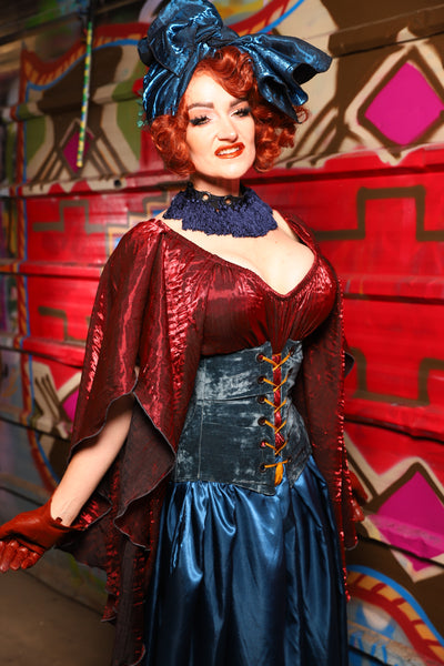 22. Petite Wench Underbust Corset in Canon Beach Velvet - The Magic Carpet Ride Collection
