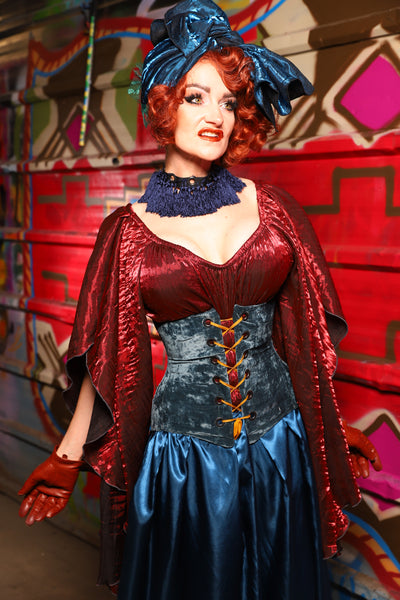 22. Petite Wench Underbust Corset in Canon Beach Velvet - The Magic Carpet Ride Collection