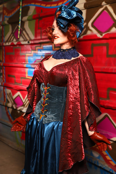 22. Petite Wench Underbust Corset in Canon Beach Velvet - The Magic Carpet Ride Collection