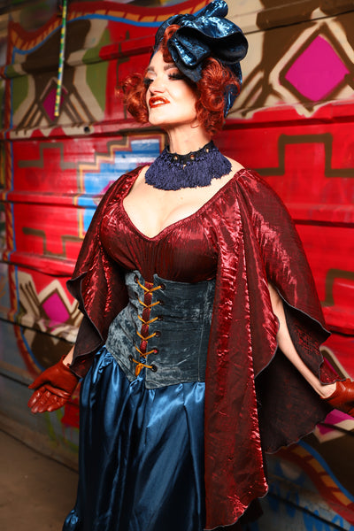 22. Petite Wench Underbust Corset in Canon Beach Velvet - The Magic Carpet Ride Collection