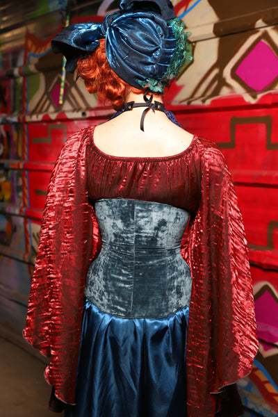 22. Petite Wench Underbust Corset in Canon Beach Velvet - The Magic Carpet Ride Collection