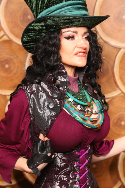 26. Sgt Pepper Vest in Plum and Silver Medallion - The Darling Starling Collection