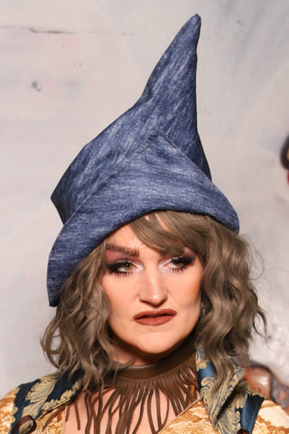 Crooked Point Hat in Denim Blues  - The Forest Fables Collection