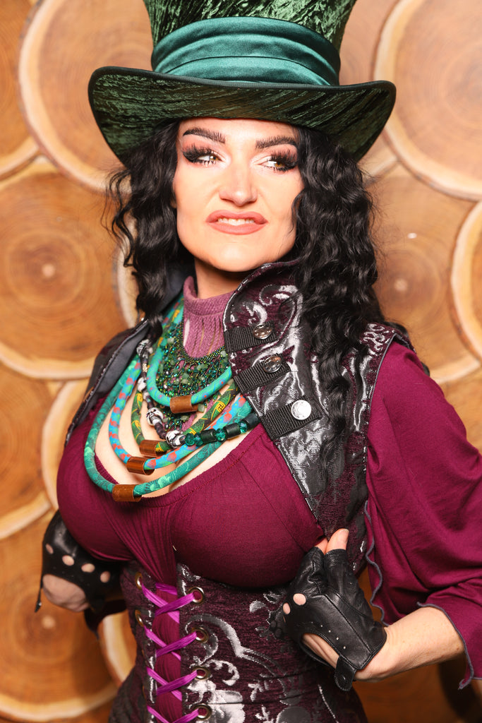 26. Sgt Pepper Vest in Plum and Silver Medallion - The Darling Starling Collection