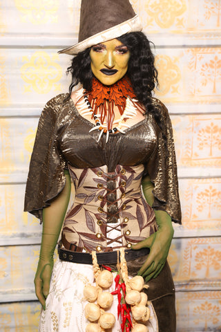 Wench Corset in Leafy Leaf - "The Onions & Ogres Collection"
