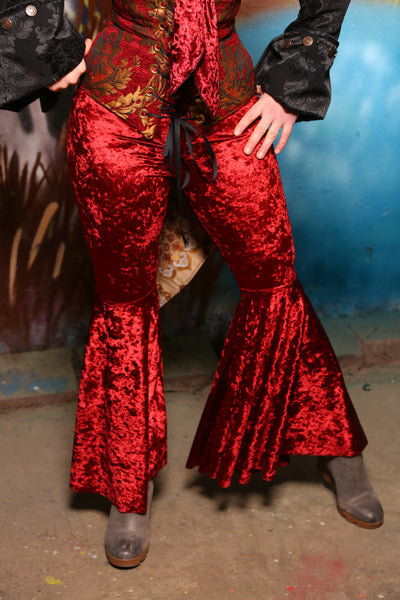 Bell Bottoms in Crushed Ruby Velvet #03 - The Bells & Whistles Collection